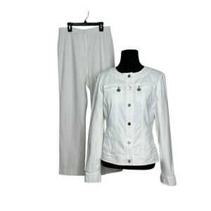 Doncaster creamy white pants and jacket set size 6